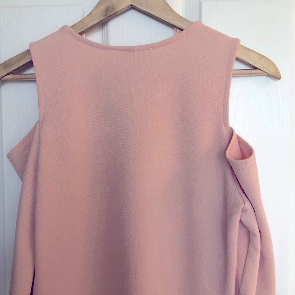 Blush Nude Dress Size Large Cold Shoulder - Picture 4 of 8